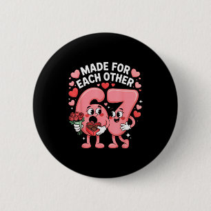 67 Six Seven Meme Gen Alpha Valentines Day Coquett 6 Cm Round Badge