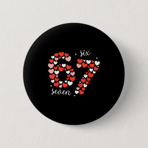 67 Six Seven Meme Heart Matching Couples Valentine 6 Cm Round Badge