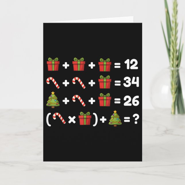 67 Six Seven Meme Math Christmas Equation Logic Pu Card (Front)