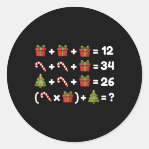 67 Six Seven Meme Math Christmas Equation Logic Pu Classic Round Sticker