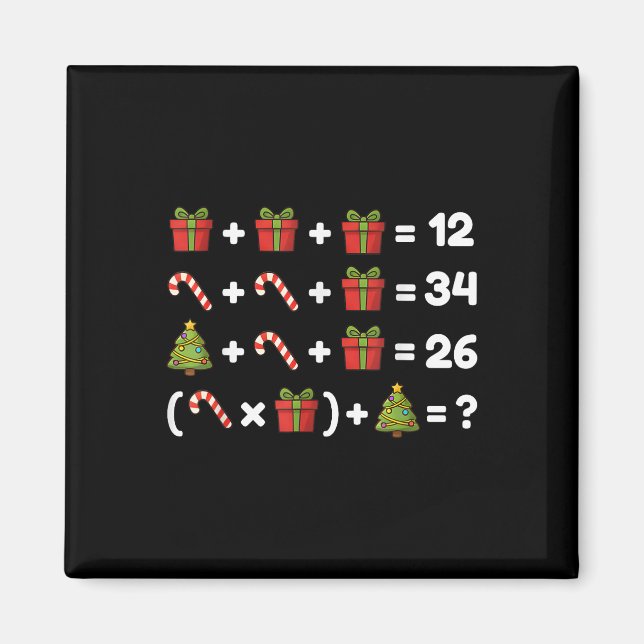 67 Six Seven Meme Math Christmas Equation Logic Pu Magnet (Front)