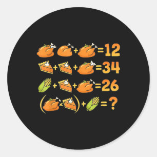 67 Six Seven Meme Math Thanksgiving Equation Logic Classic Round Sticker