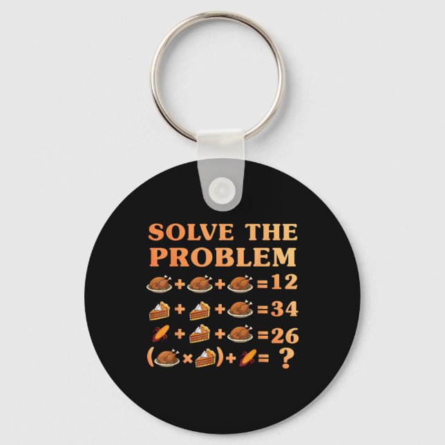 67 Six Seven Meme Math Thanksgiving Equation Logic Key Ring (Front)