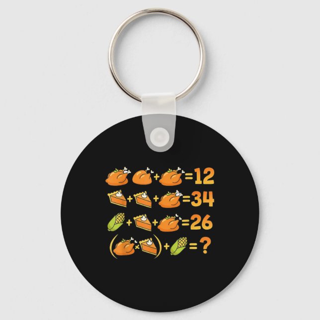 67 Six Seven Meme Math Thanksgiving Equation Logic Key Ring (Front)