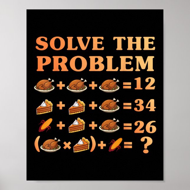 67 Six Seven Meme Math Thanksgiving Equation Logic Poster (Front)