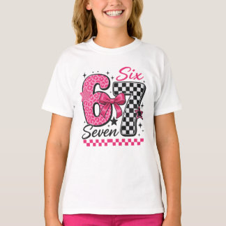 67 Six Seven Pink Retro Pop Culture T-Shirt