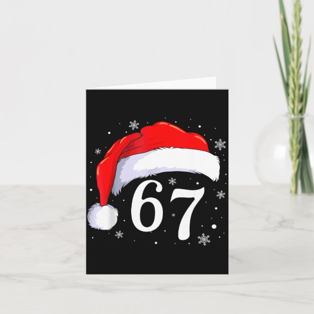 67 Six Seven Santa Funny Christmas 6 7 Meme Men Wo Card (Front)