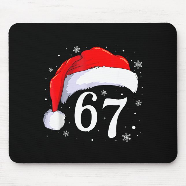 67 Six Seven Santa Funny Christmas 6 7 Meme Men Wo Mouse Pad (Front)