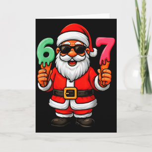 67 Six Seven Santa Meme Christmas Funny Card