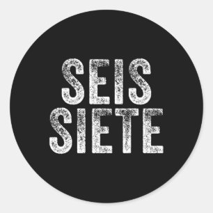 67 Six Seven Seis Siete Spanish Brainrot Christmas Classic Round Sticker
