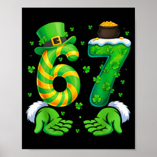 67 Six Seven Shamrock Funny St Patrick’s Day Kids Poster
