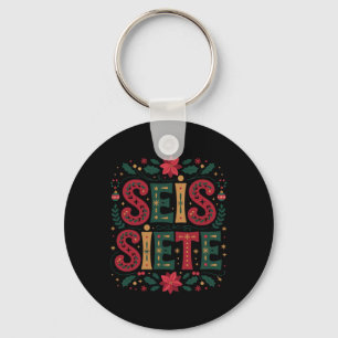 67 Six Seven Spanish Teacher Bilingual Seis Siete Key Ring