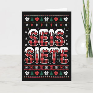 67 Six Seven Spanish Teacher Christmas Seis Siete Card