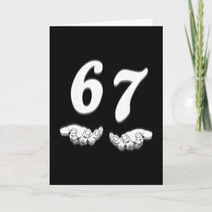 67 Six Seven With Hands Black And White Art Card