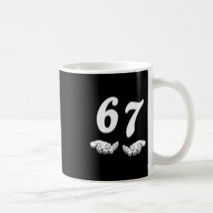 67 Six Seven With Hands Black And White Art Coffee Mug