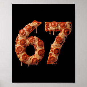 67 Six Seven Zza Brainrot Viral Meme Halloween Fun Poster