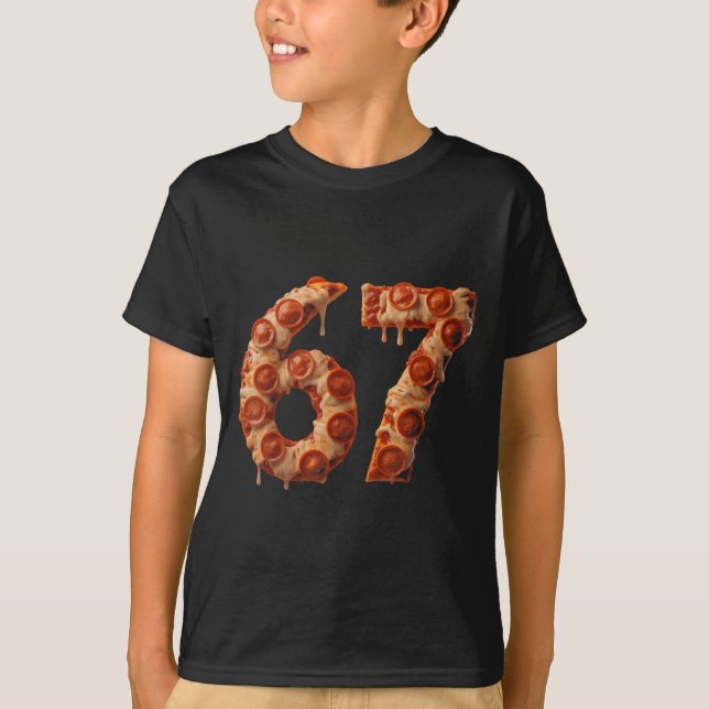 67 Six Seven Zza Brainrot Viral Meme Halloween Fun T-Shirt (Front)