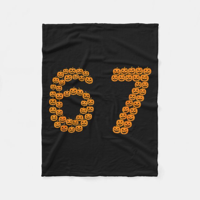67 Sixty Seven Halloween Costume Pumpkins Funny 6  Fleece Blanket (Front)