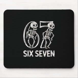 67 Skeleton Funny Six Seven Gen Alpha Halloween 6- Mouse Pad