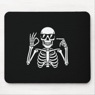 67 Skeleton Funny Six Seven Gen Alpha Halloween Me Mouse Pad