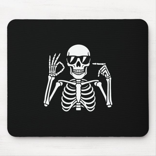 67 Skeleton Funny Six Seven Gen Alpha Halloween Me Mouse Pad (Front)