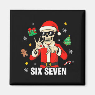 67 Skeleton Funny Six Seven Gen Z Alpha Christmas Magnet