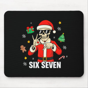 67 Skeleton Funny Six Seven Gen Z Alpha Christmas Mouse Pad