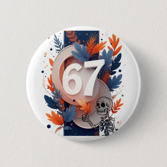 67 Skeleton Hand Halloween 6 Cm Round Badge (Front)