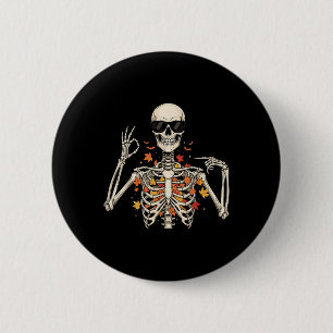 67 Skeleton Meme Funny Six Seven Gen Alpha Hallowe 6 Cm Round Badge