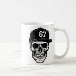 67 Skull Halloween Brainrot Meme Six Seven Kids Sk Coffee Mug