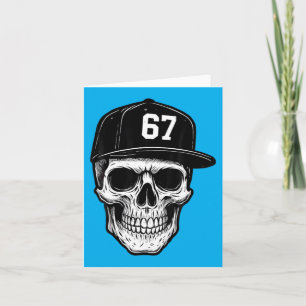 67 Skull Halloween Brainrot Six Seven Skeleton Card
