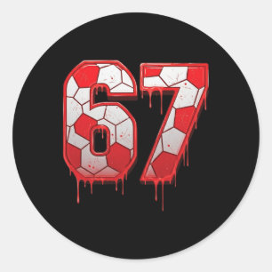 67 Soccer Drip Six Seven Meme Funny 6 7 For Boys K Classic Round Sticker