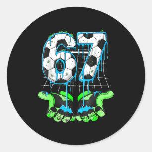 67 Soccer Funny Six Seven Gen Alpha Meme Drip 6_7 Classic Round Sticker