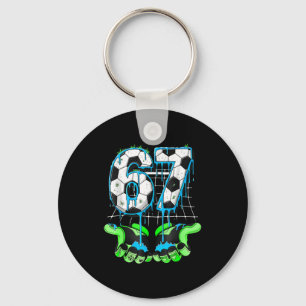 67 Soccer Funny Six Seven Gen Alpha Meme Drip 6_7 Key Ring