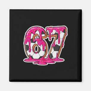 67 Soccer Ice Cream Drip Brain Rot Meme _1  Magnet