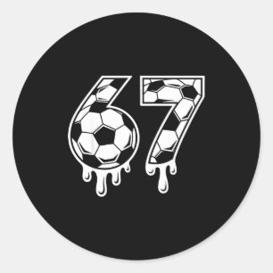 67 Soccer Ice Cream Drip Gen Alpha Six Seven Meme  Classic Round Sticker