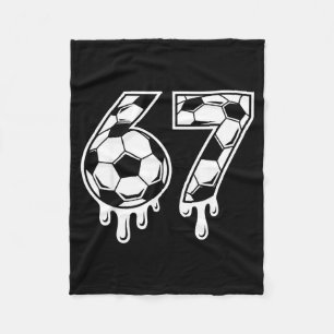 67 Soccer Ice Cream Drip Gen Alpha Six Seven Meme  Fleece Blanket