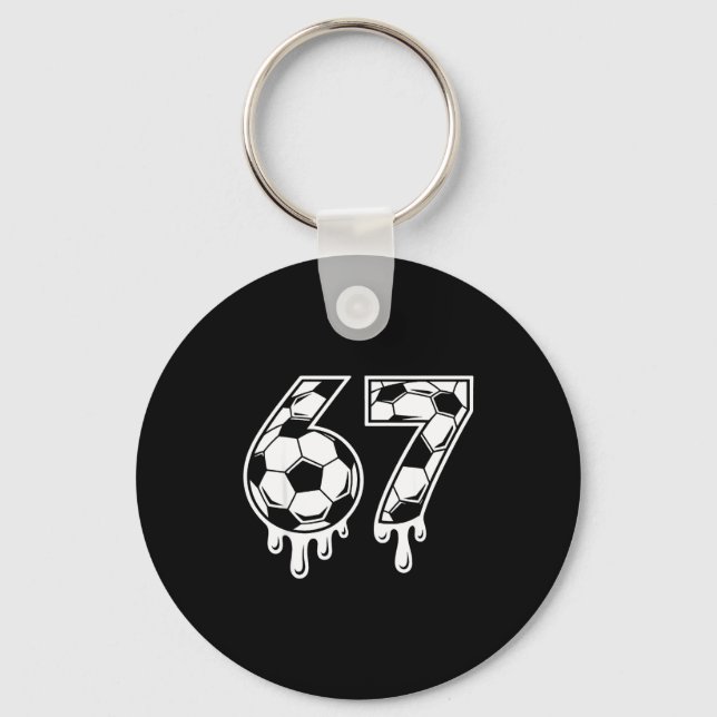 67 Soccer Ice Cream Drip Gen Alpha Six Seven Meme  Key Ring (Front)