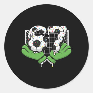 67 Soccer Ll Goalie Net And Gloves For Players Classic Round Sticker