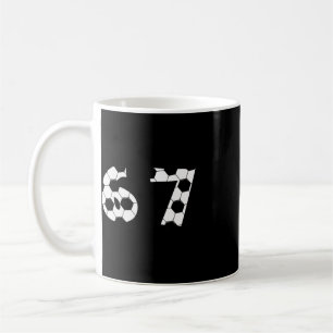 67 Soccer Ll Pattern Sports Number Graphic Design Coffee Mug