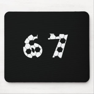 67 Soccer Ll Pattern Sports Number Graphic Design  Mouse Pad