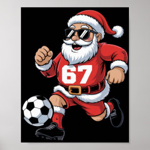 67 Soccer Santa Design For Christmas Sports Fans Poster