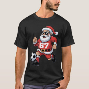 67 Soccer Santa Design For Christmas Sports Fans T-Shirt