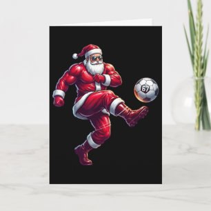 67 Soccer Santa Six Seven Meme Christmas Sport Men Card