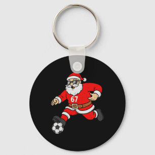 67 Soccer Santa Six Seven Meme Christmas Sport Men Key Ring