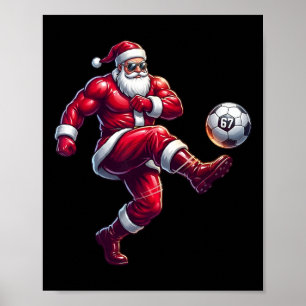 67 Soccer Santa Six Seven Meme Christmas Sport Men Poster