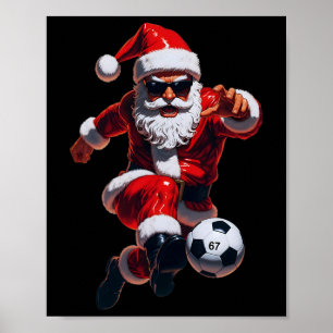 67 Soccer Santa Six Seven Meme Christmas Sport Men Poster