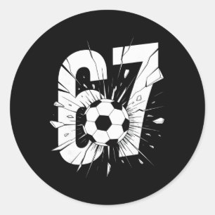 67 Soccer Six Seven 6 7 Meme 67 _1 Classic Round Sticker