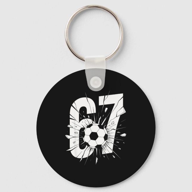 67 Soccer Six Seven 6 7 Meme 67  Key Ring (Front)