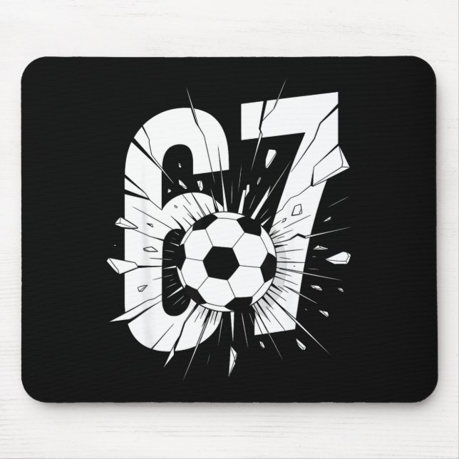 67 Soccer Six Seven 6 7 Meme 67  Mouse Pad (Front)